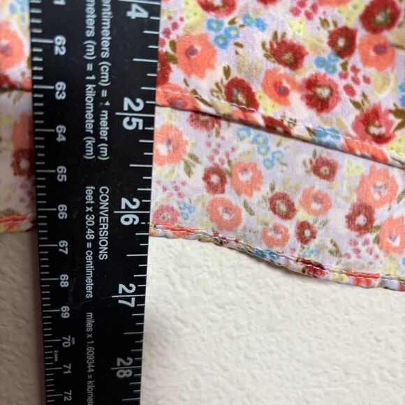 LC Lauren Conrad Tank Top Women's Medium Floral V-Neck Scalloped Boho Shirt - Picture 5 of 8